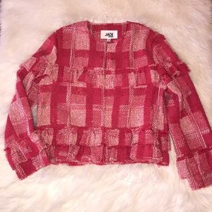 Ruffled tweed blazer